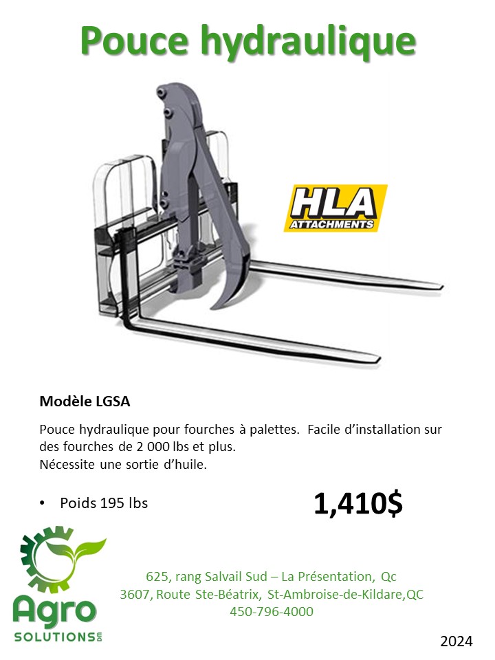 Pouce hydraulique HLA ideal pour fourche de 4200 et plus. 